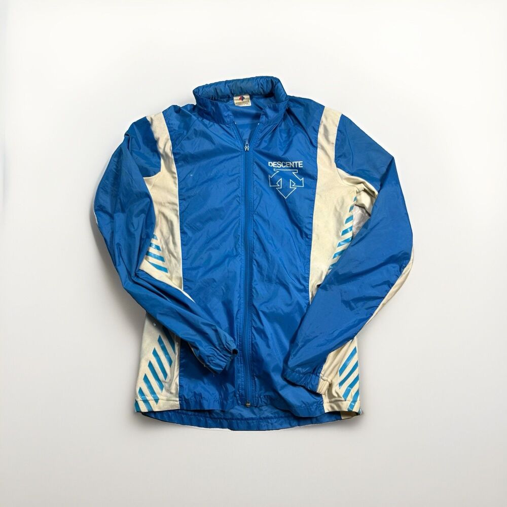 Vintage Descente Ski Windbreaker Blue and Silver Men’s L